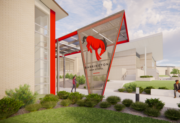 Initial rendering of the updated main entrance. Photo by Barrington 220