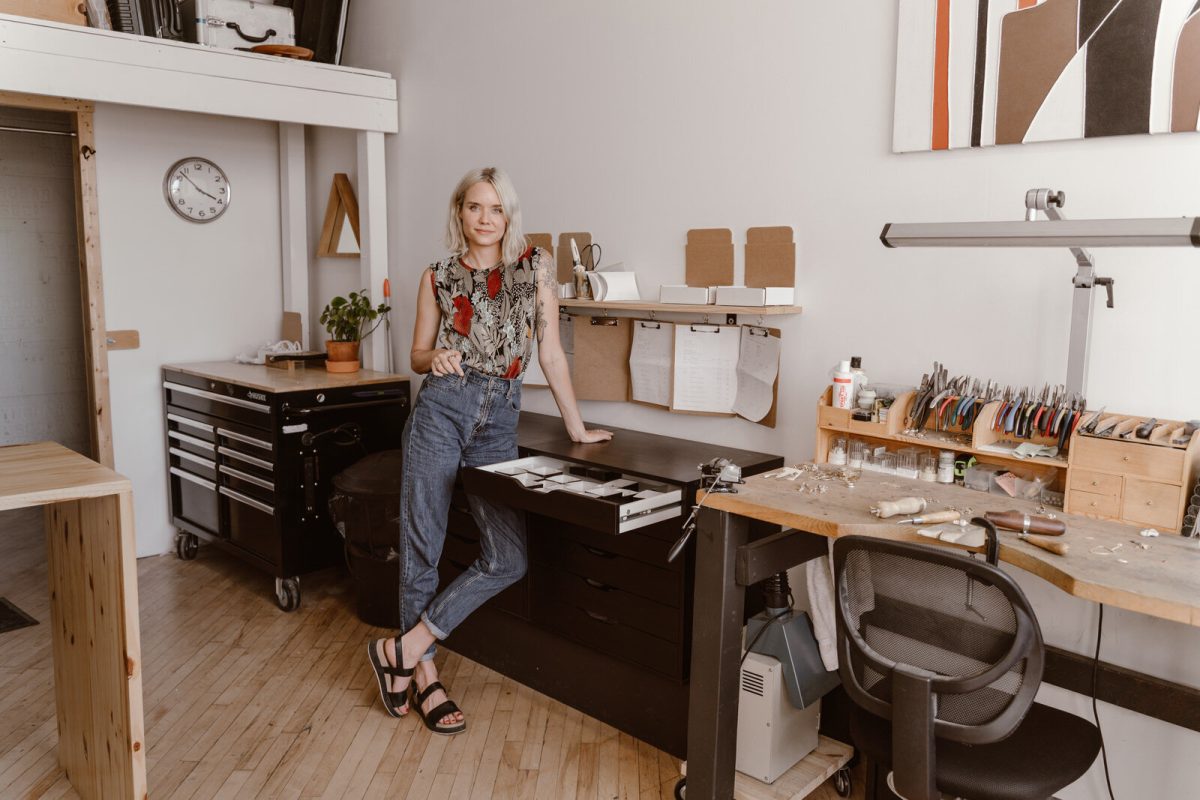 Lindsay+Lewis%2C+a+BHS+alum%2C+owns+her+own+jewelry+studio+in+Chicago.+Lewis+has+been+making+jewelry+since+her+first+metalworking+class+in+high+school.+Photo+courtesy+of+Lindsay+Lewis%2C+lindsay-lewis.com