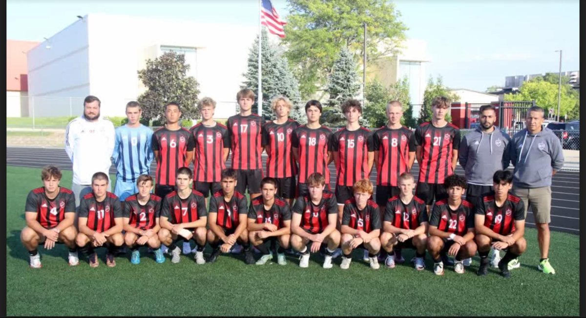 Barrington's soccer team poses for a photo together. Head coach Scott Steib and his team hold an 8-12-3 record this season. Photo courtesy of Robert Gawronski.