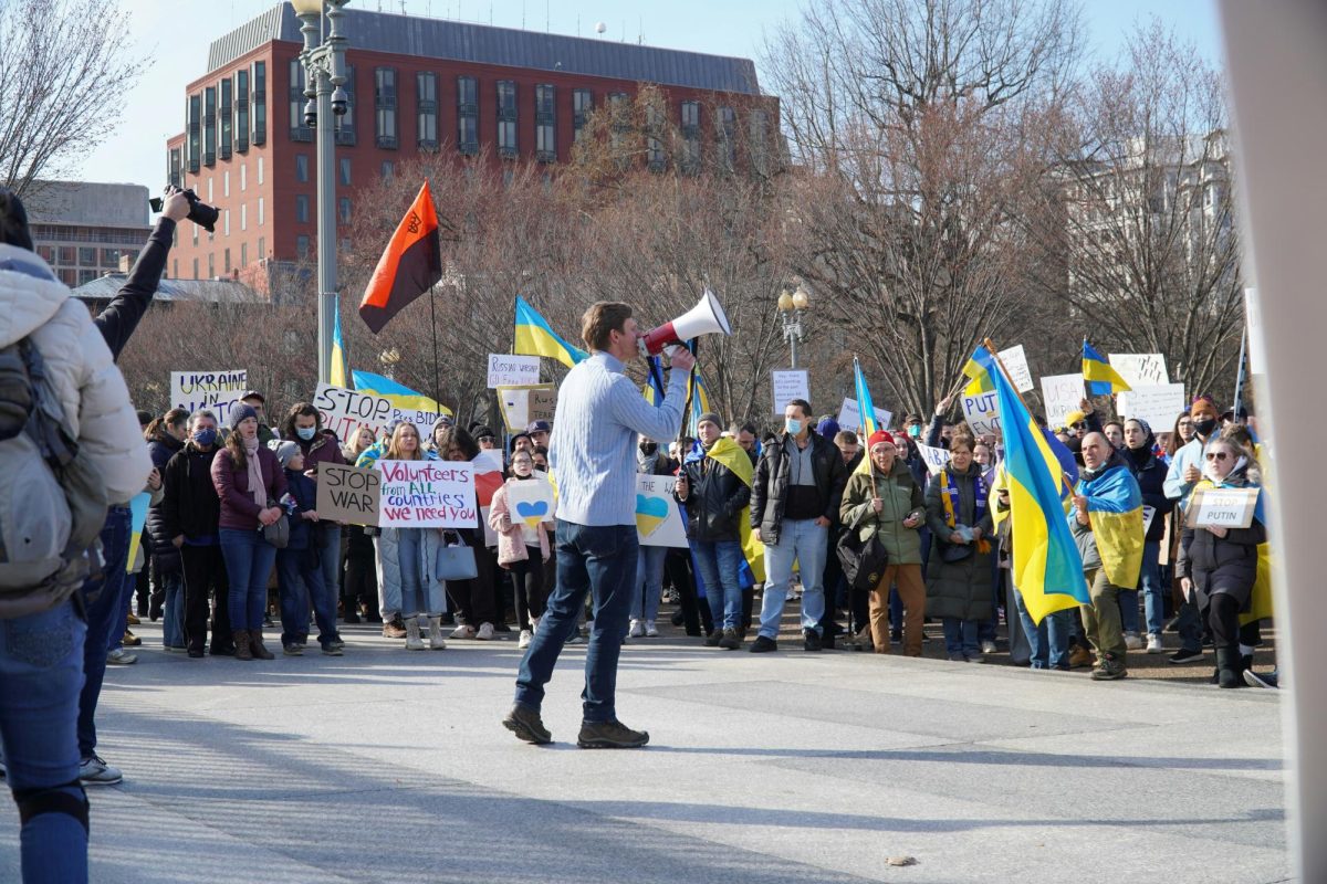 Demonstration in Washington, D.C., protesting the Russian invasion of Ukraine. The ongoing war in Ukraine is one of many human rights violations that Amnesty International has spoken out about Photo courtesy of Ian Hutchinson via Unsplash