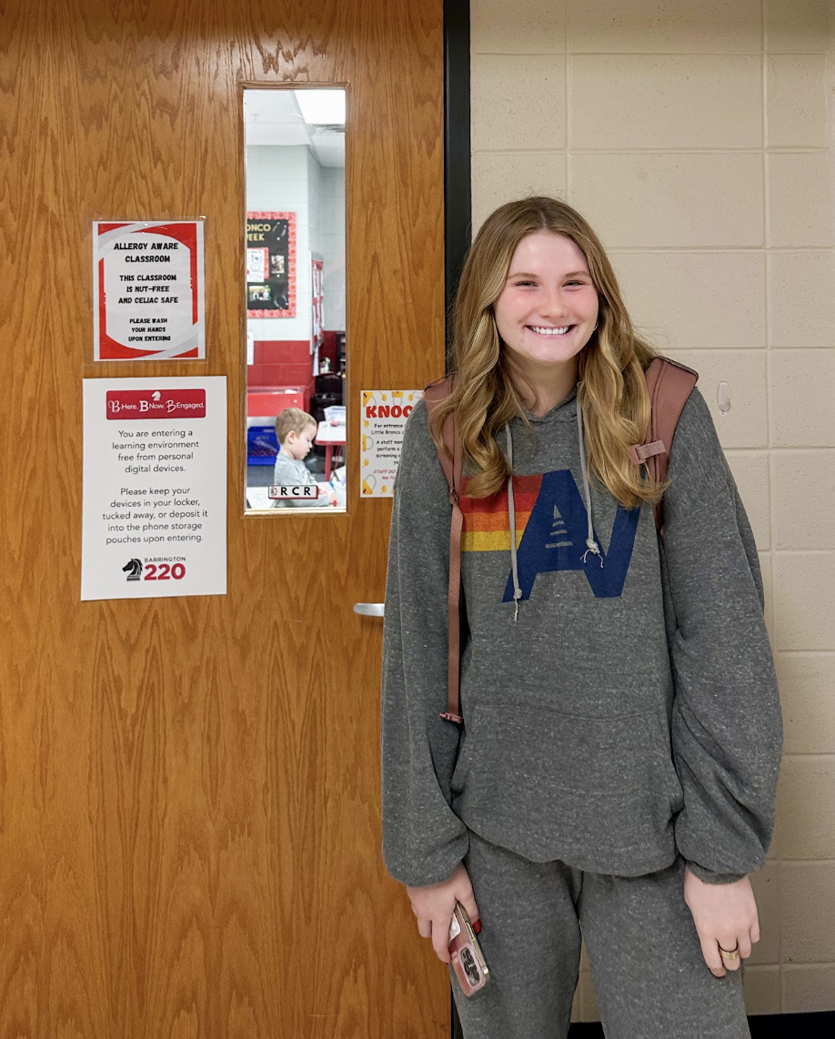 Colette Renuad ‘26 Outside one of the little Broncos classrooms. She is currently taking preschool honors. Photo courtesy of Lucciana Pazdan ‘26  
