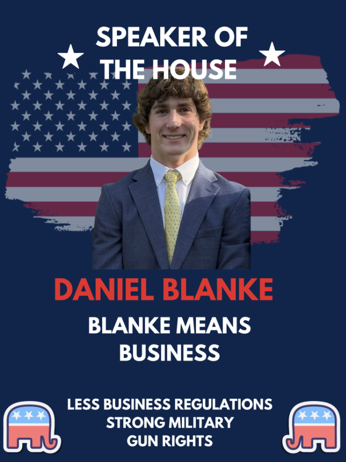 Junior Daniel Blanke's Speaker of the House campaign.
